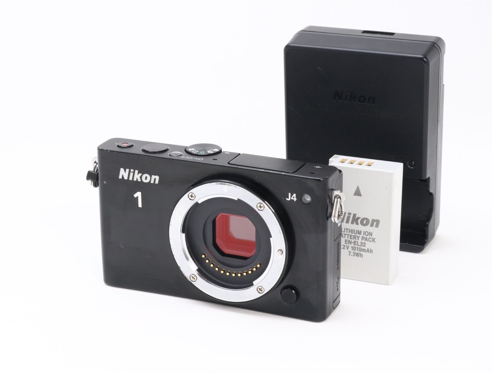 B- (並品) Nikon ニコン 1 J4 ボディ ブラック 初期不良返品対応 33-63