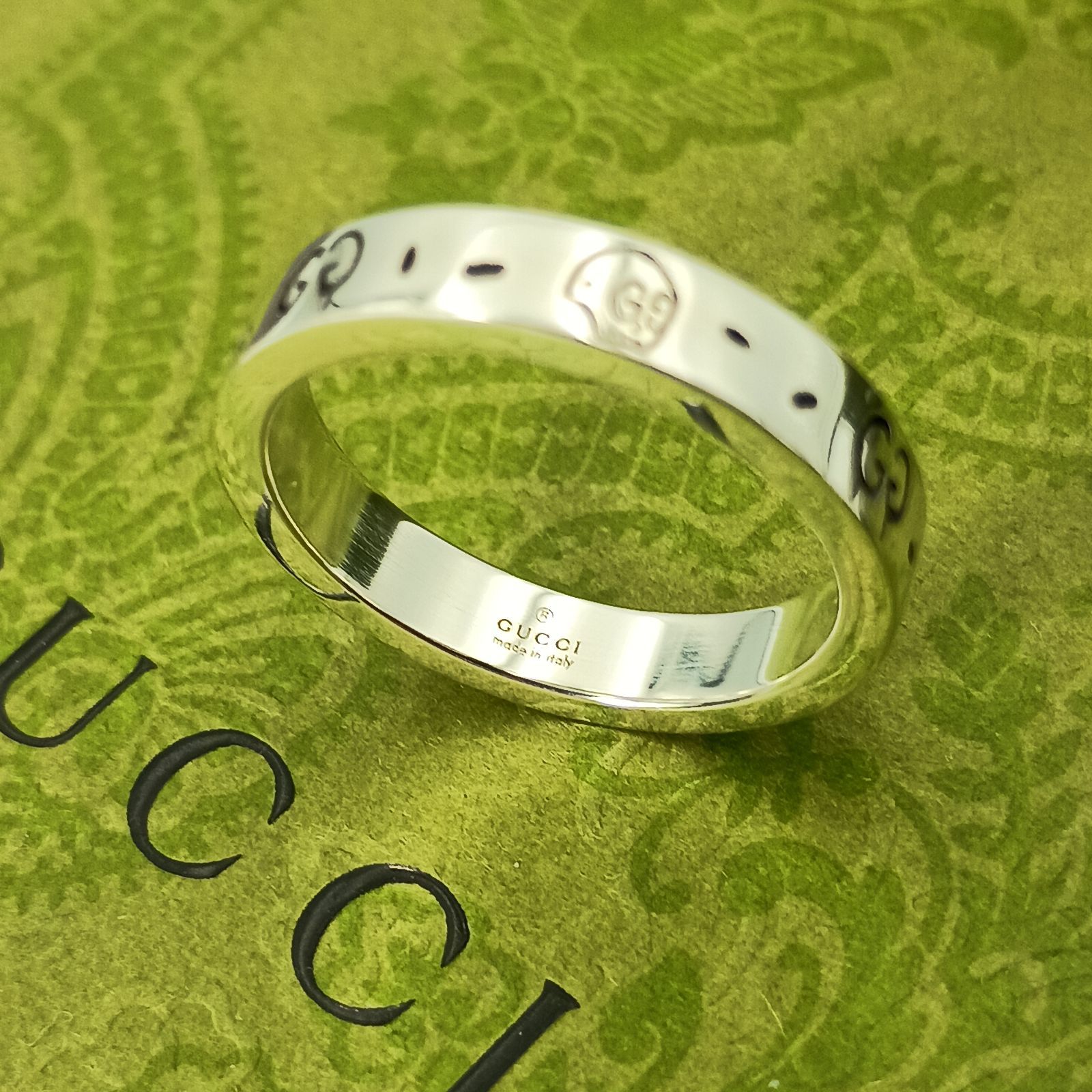 GUCCI グッチ 17.5号 ゴースト スカル リング 指輪 メンズ レディース 