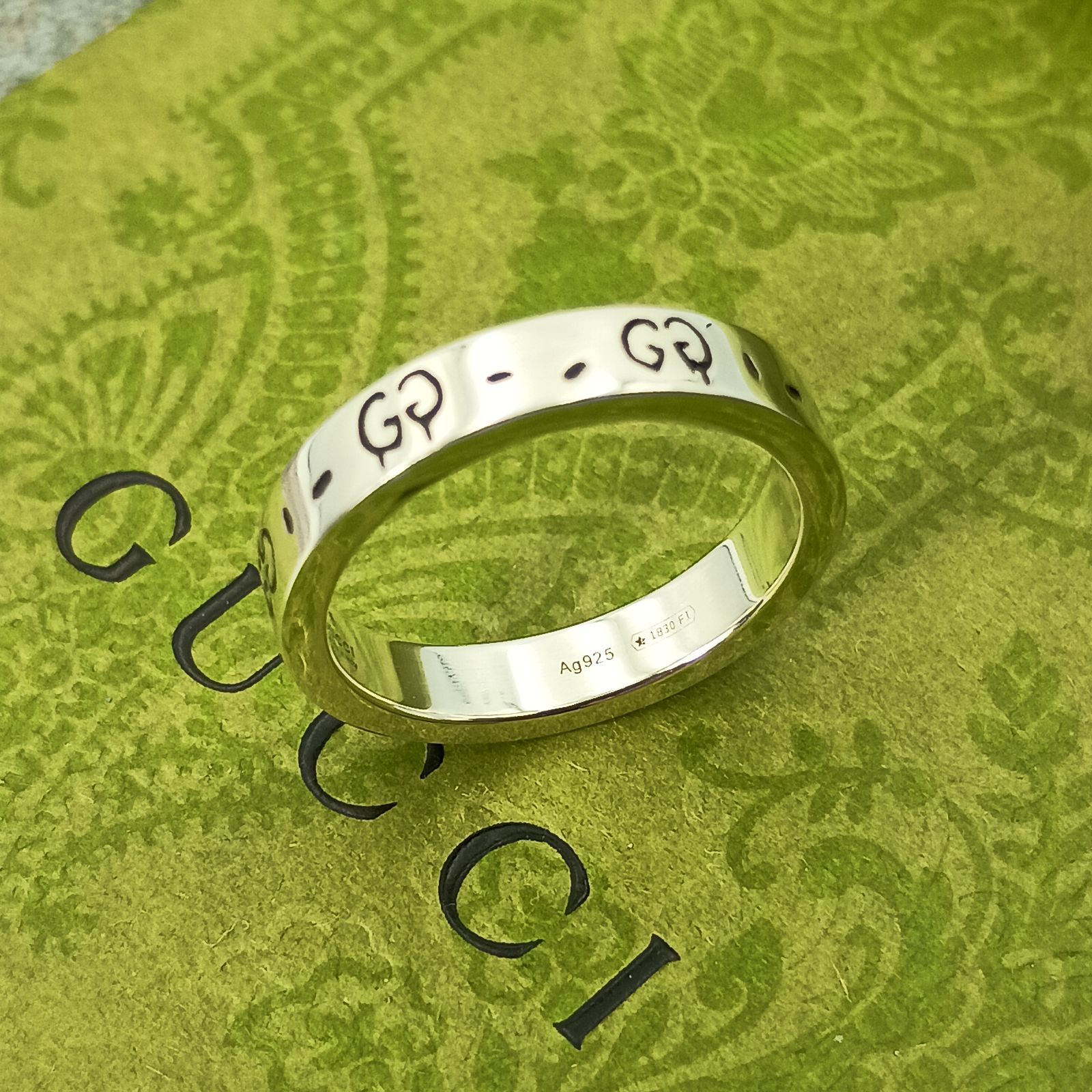 GUCCI グッチ 17.5号 ゴースト スカル リング 指輪 メンズ レディース 