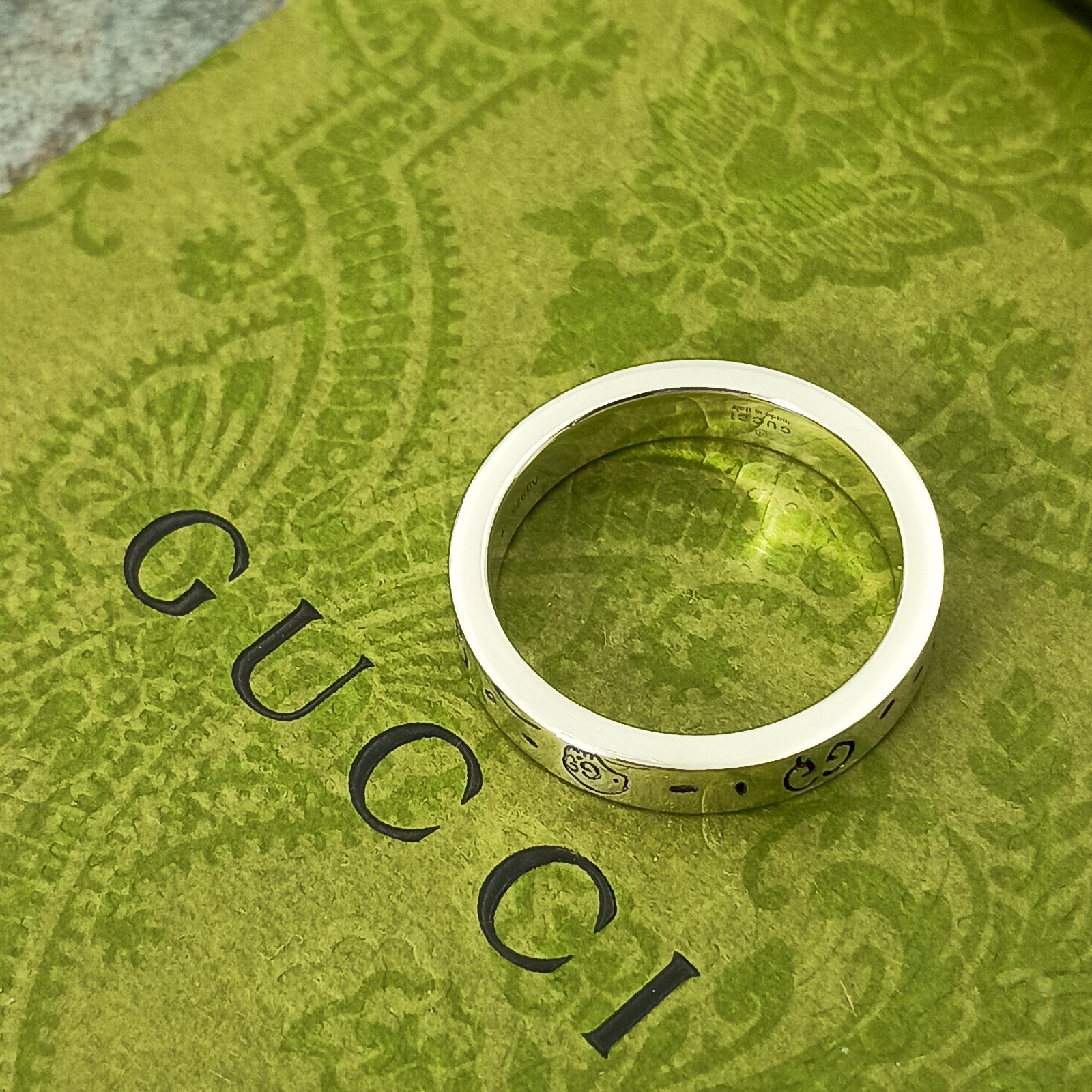 GUCCI グッチ 17.5号 ゴースト スカル リング 指輪 メンズ レディース 