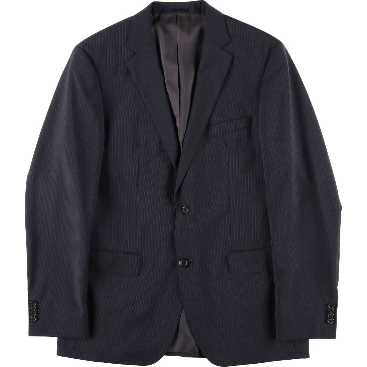 古着 ヒューゴボス HUGO BOSS ストライプ柄 ウールテーラードジャケット メンズM相当/eaa626195 古着 ヒューゴボス HUGO BOSS ストライプ柄 ウールテーラード