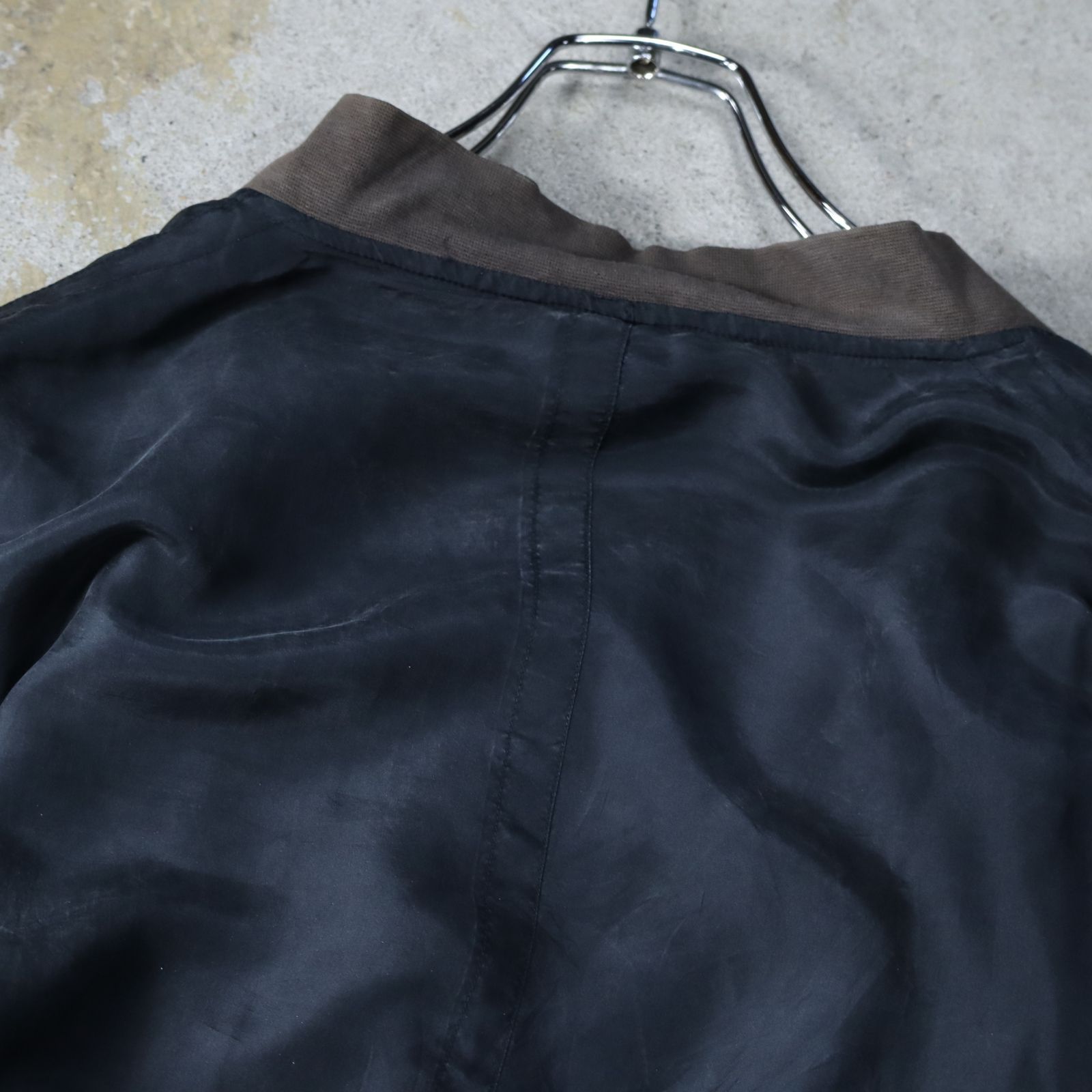 silk bomber jacket blouson faded black 90年代 シルク 絹 ボンバー