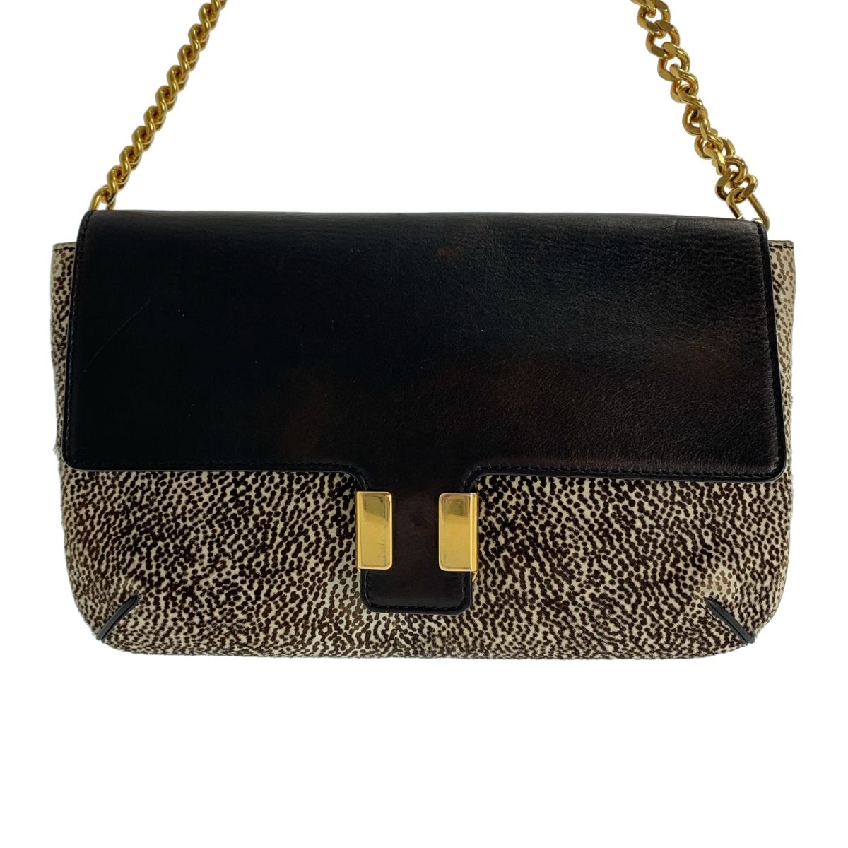 Chloe / クロエ | レザー ハラコ レオパード チェーン ショルダー