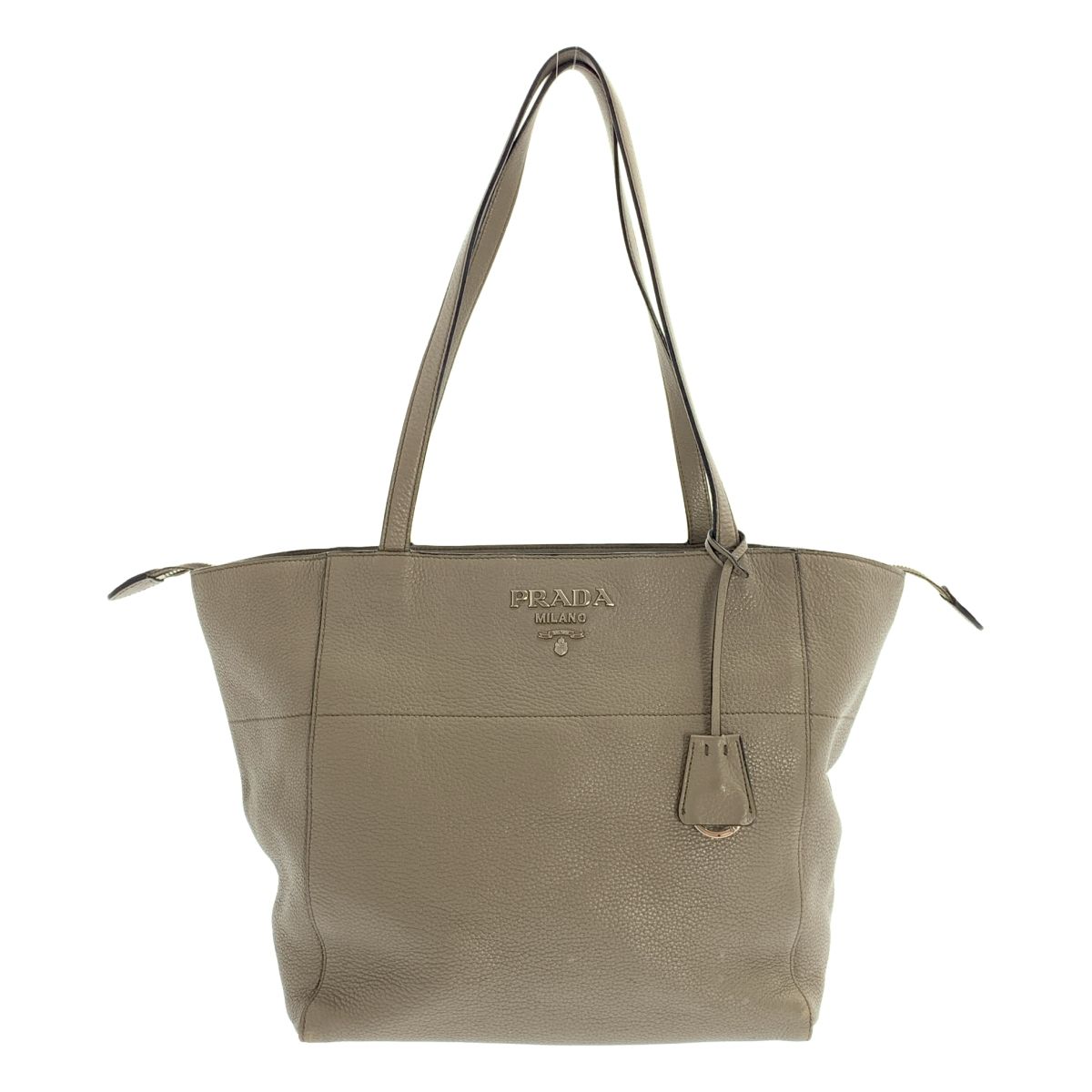 PRADA / プラダ | ARGILLA レザー トートバッグ | グレー系 