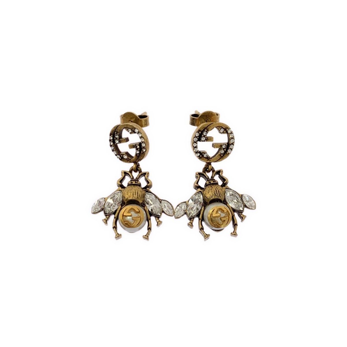 GUCCI / グッチ | Bee インターロッキングG ピアス | ゴールド 