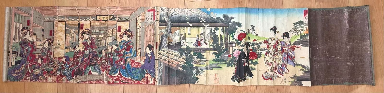 明治期 浮世絵 六枚続 楊洲周延 美人画 錦絵 木版画