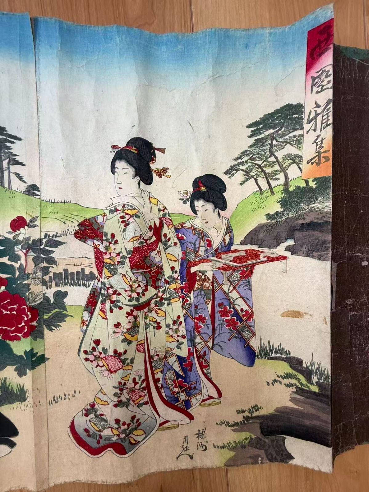 明治期 浮世絵 六枚続 楊洲周延 美人画 錦絵 木版画 - メルカリ