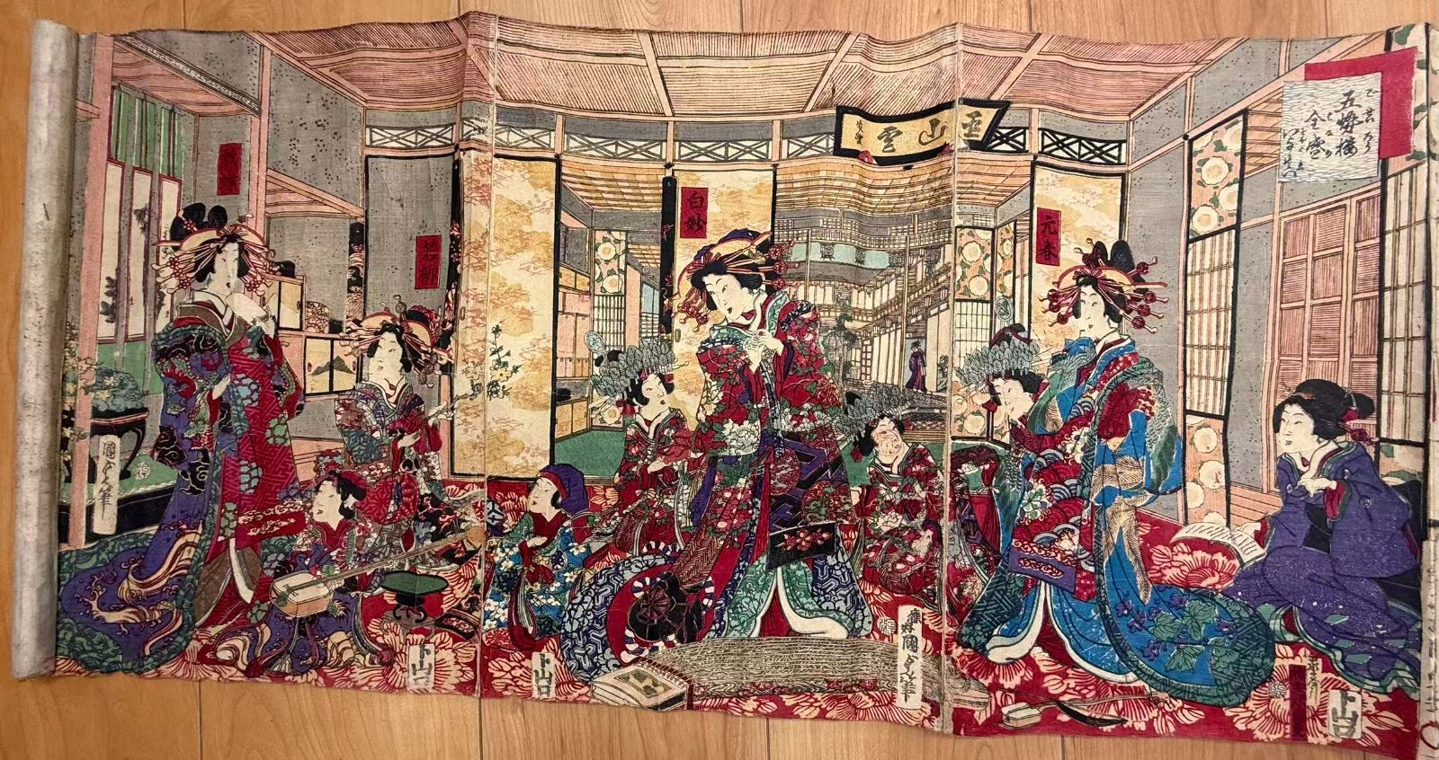 明治期 浮世絵 六枚続 楊洲周延 美人画 錦絵 木版画 - メルカリ