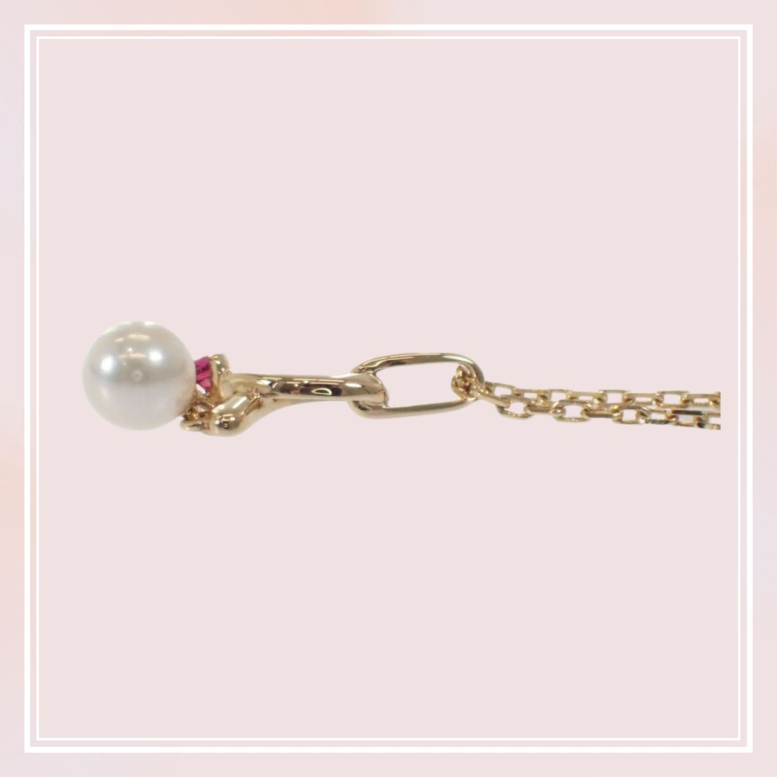 MIKIMOTO】パール ペンダント ネックレス K18イエローゴールド ルビー 