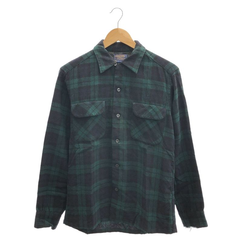 中古】60s PENDLETON ボードシャツ グリーン/ブラック サイズS ペン