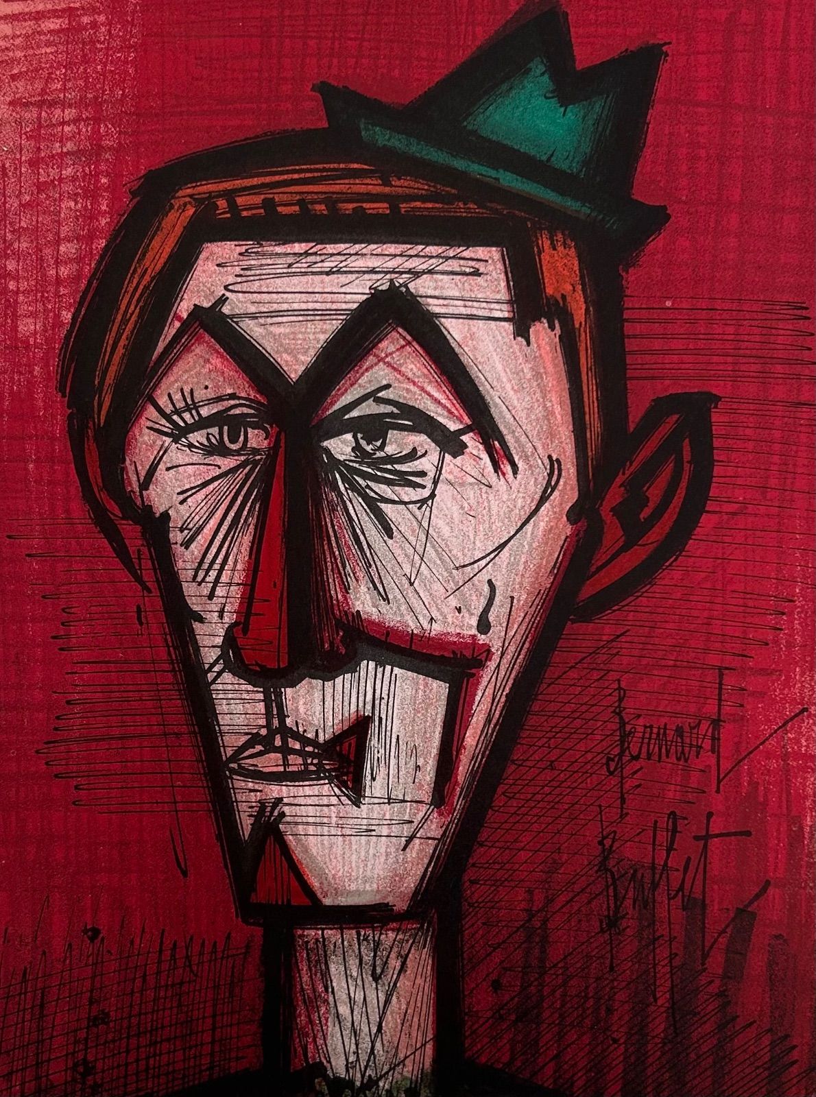 【マット付】【シート】【真作】闘牛士　ベルナール・ビュッフェ（Bernard Buffet）　リトグラフ　版画　限定版画