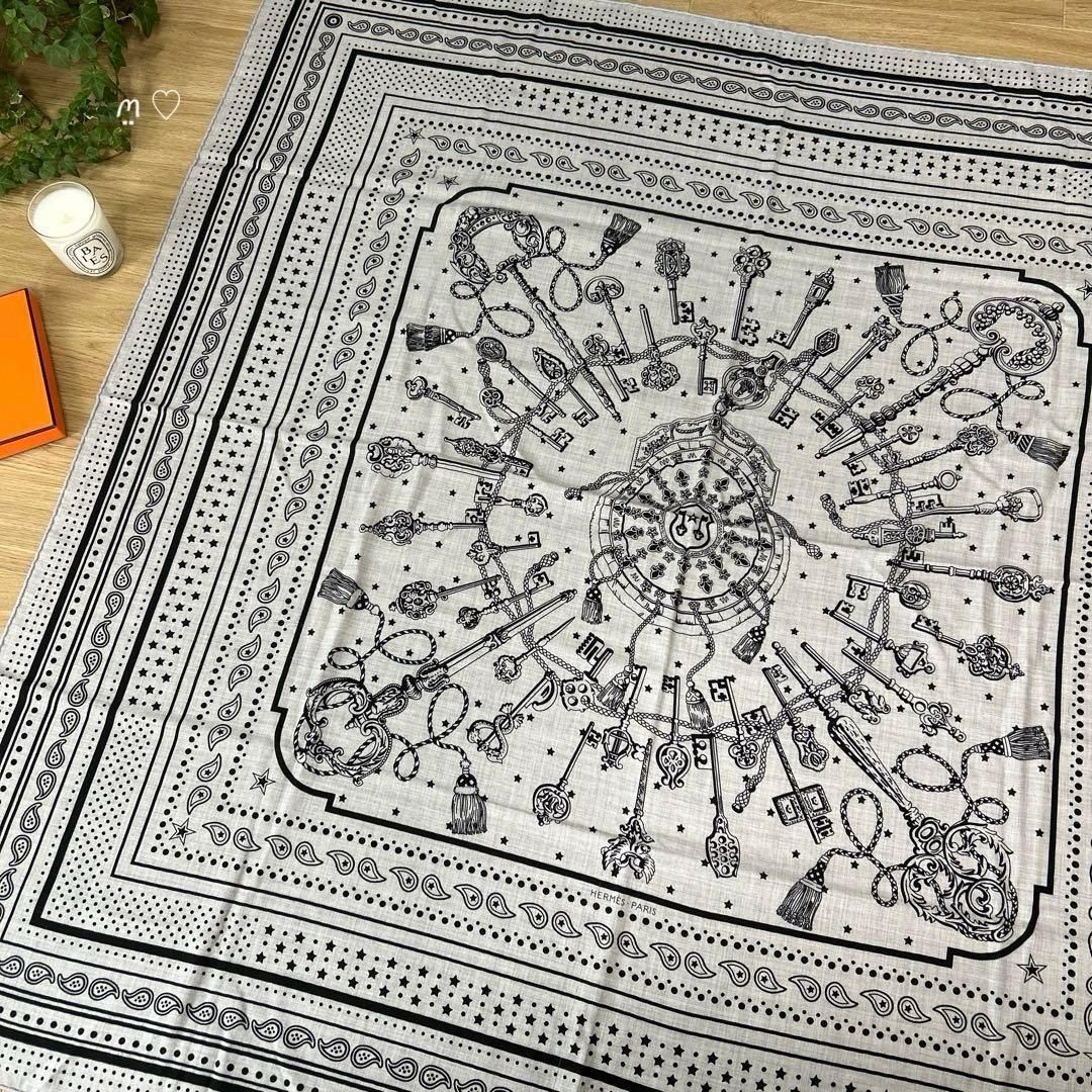 HERMES エルメス カレ140 ジェアン レクレバンダナ カシシル キー 鍵