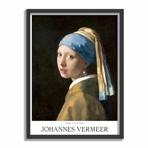 真珠の耳飾りの少女 額装 ヨハネス フェルメール 名作 青いターバンの少女 フレーム付き 43×33cm 日本製 アートフレーム ポスター ギャラリー品質 マット紙 壁掛け 玄関 絵画 インテリア おすすめ 44c0e891