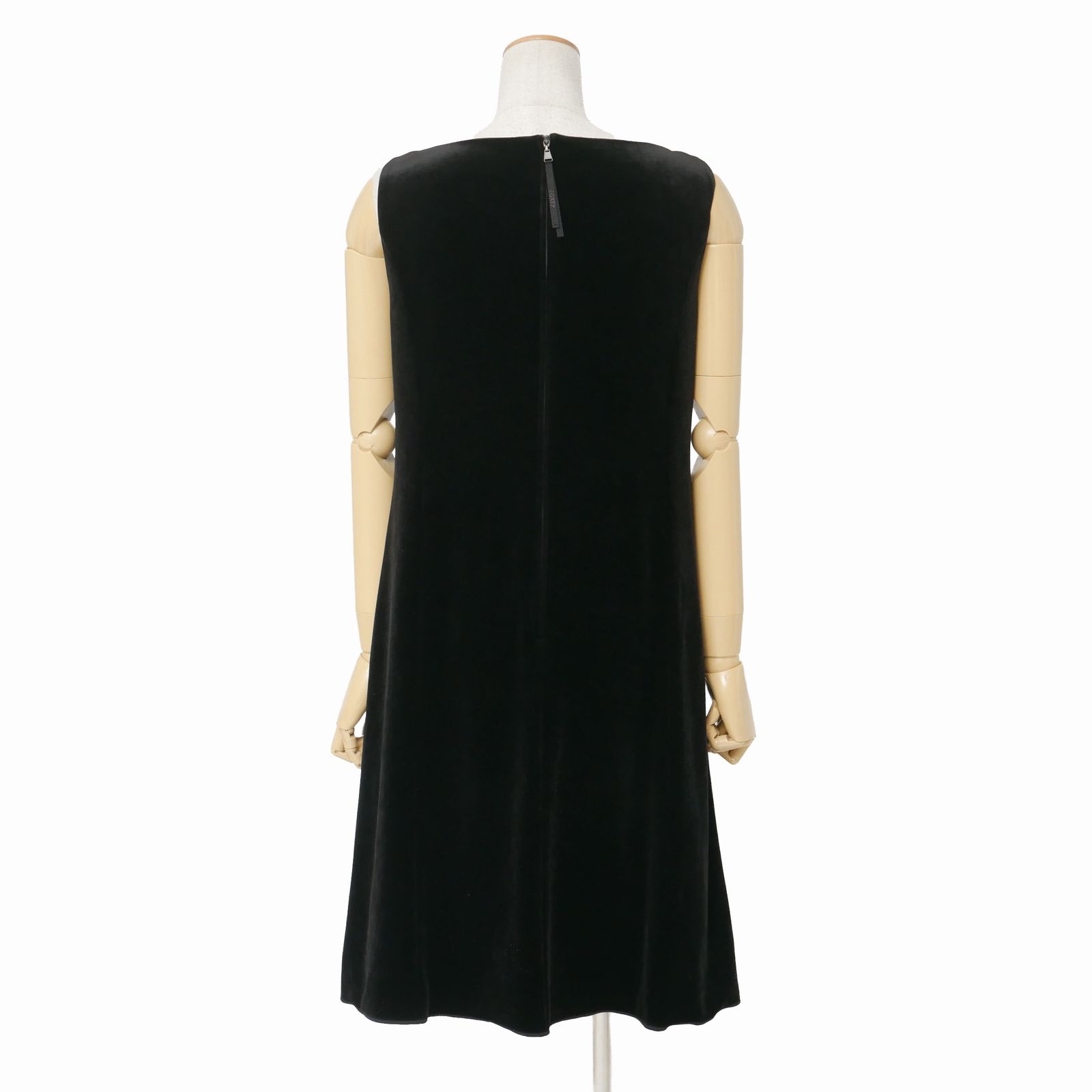 FOXEY NEW YORK ベロアワンピース ブラック 40 重ね着 VELOUR NOIR by FOXEY NEWYORK フォクシー フロントプリーツドレス