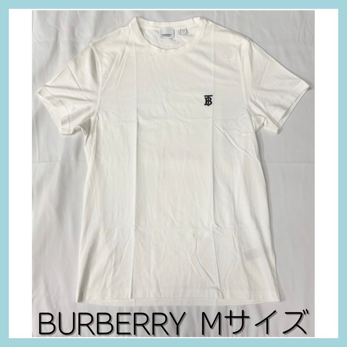 BURBERRY トップス Tシャツ 半袖 メンズ ロゴ刺繡 Mサイズ M 