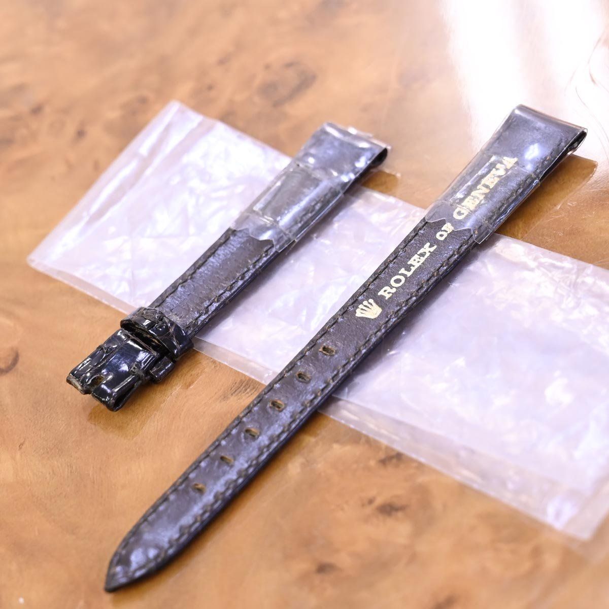 本物 新品 ロレックス 純正クロコダイルレザーベルト 13mm幅 腕時計用