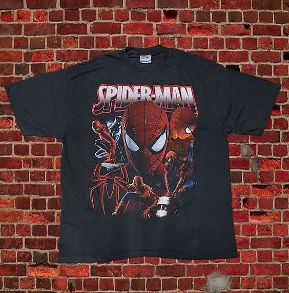 Spider-Man / スパイダーマン Tシャツ XL 黒 両面プリント 映画T