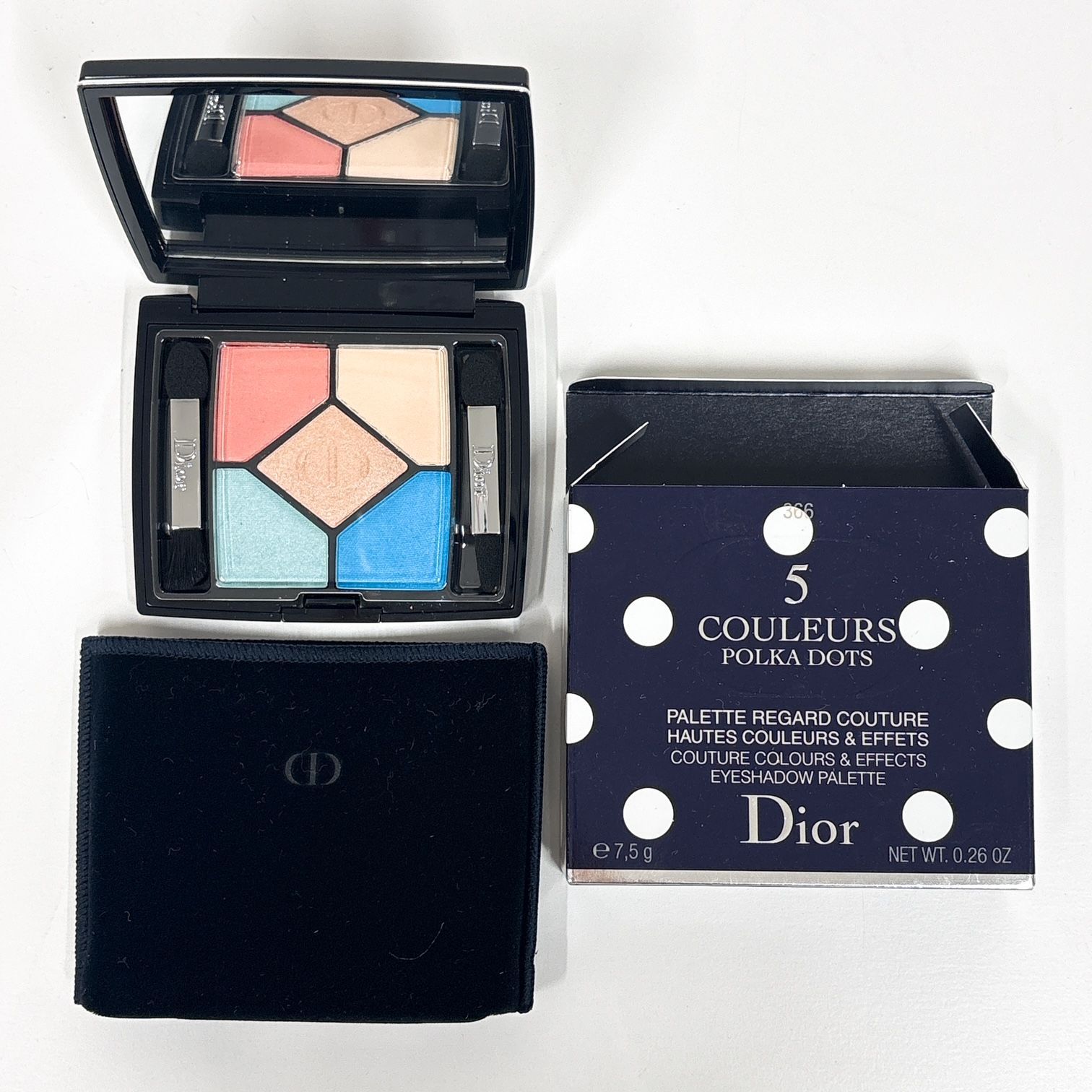 187-a】DIOR アイシャドウ サンククルール ポルカドット 366 バンドゥ