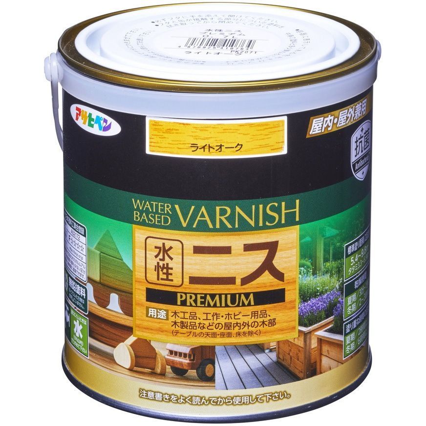 （まとめ買い）アサヒペン 水性ニス PREMIUM 0.7L ライトオーク 【×3セット】