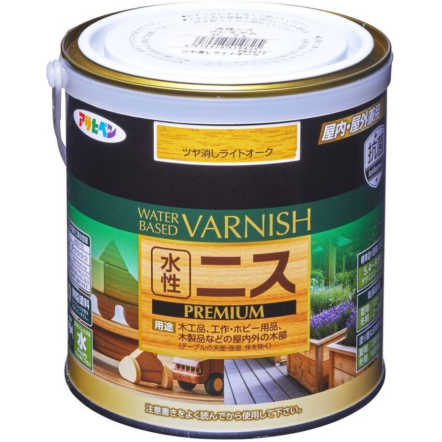 （まとめ買い）アサヒペン 水性ニス PREMIUM 0.7L ツヤ消しライトオーク 【×3セット】