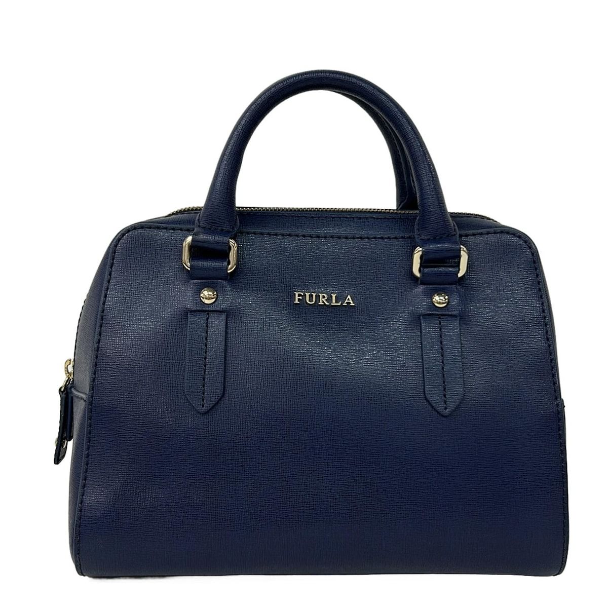 FURLA(フルラ) ハンドバッグ - ブルー ミニボストン レザー 【公式通販】