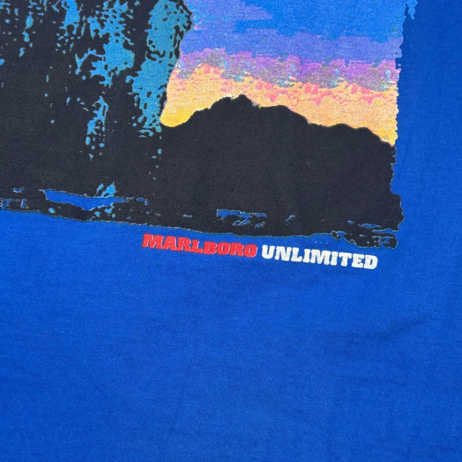 VINTAGE】MARLBORO COYOTE BLUE T-SHIRT マルボロ コヨーテ Tシャツ 