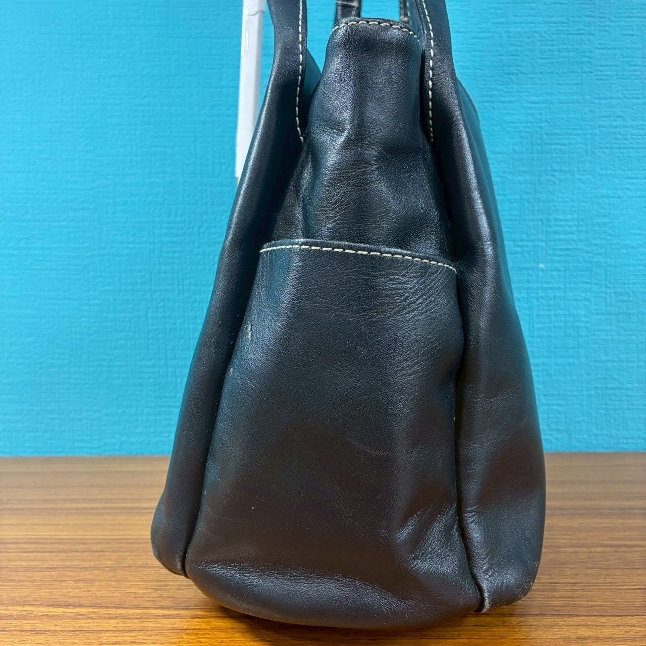 WB117 Kitamura キタムラ ハンドバッグ ミニポーチ付 ネイビー 