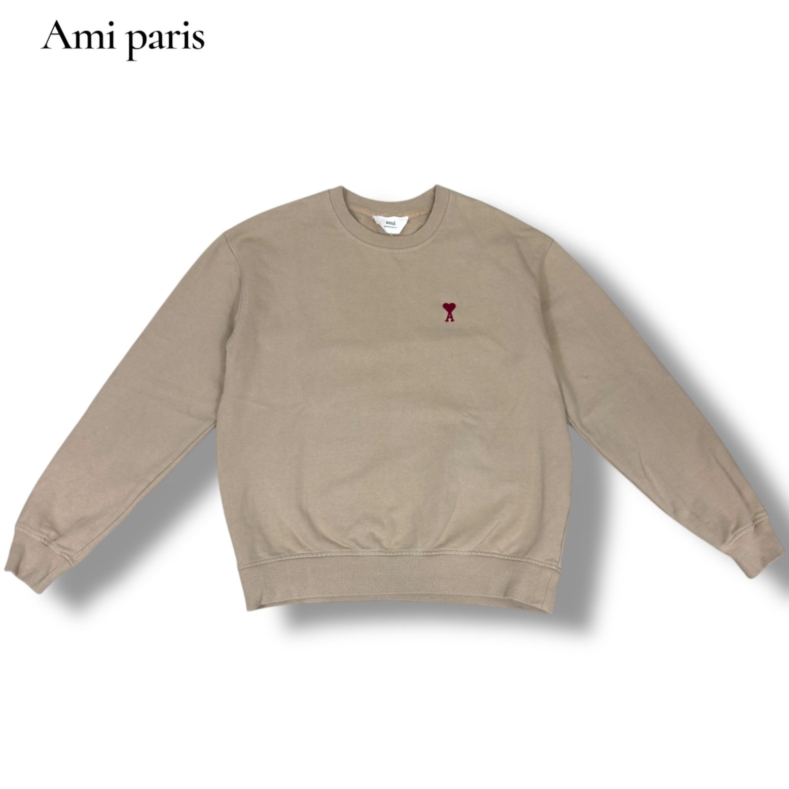 ami ベージュ ハート刺繍 スウェット 中古・古着通販AMI PARIS (アミ 