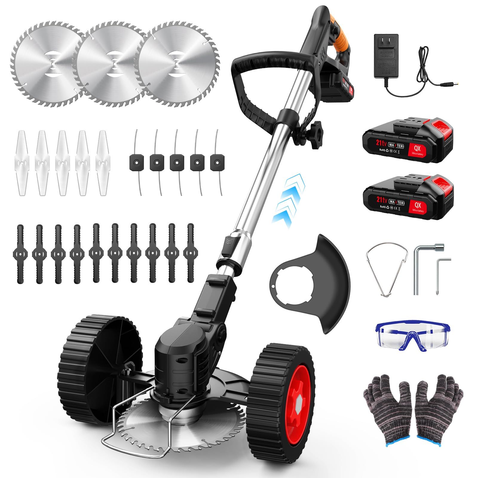 園芸用品 草刈り機 充電式 高性能 21V 4000mAhのバッテリー総容量 強力 