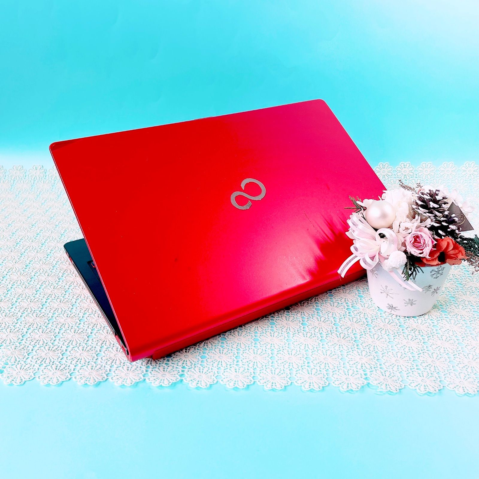 設定済❤LIFEBOOK SH90/T✨️レッド✨️タッチパネル✨️日本製 富士通 タッチパネル✨小型軽量ノートパソコン✨️メモリ12GB SSD256GB