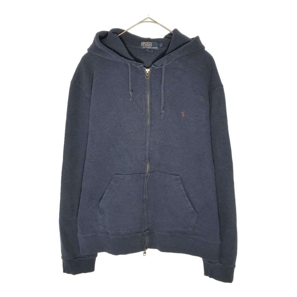 Polo by Ralph Lauren ポロ ラルフローレン フルジップ スウェット パーカー ネイビー(メンズ L)中古 古着 X5186 Polo by Ralph Lauren ポロ ラルフローレン フルジップ スウェット