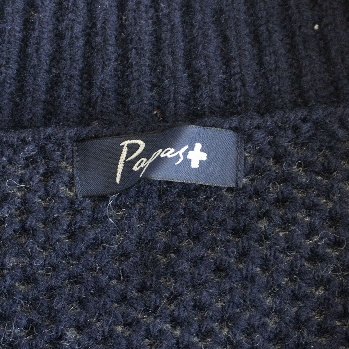 美品】PAPAS PLUS 【バーズアイ ニット ジャケット】LL パパス プラス