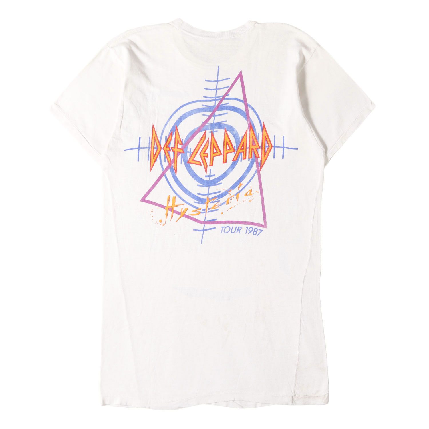 Vintage Music Item ヴィンテージミュージックアイテム | 希少モデル | 80s Def Leppard Hysteria 1987 TOUR デフ・レパード Tシャツ | ホワイト 白 サイズ:L相当 | ロック バンド【メンズ】【中古】