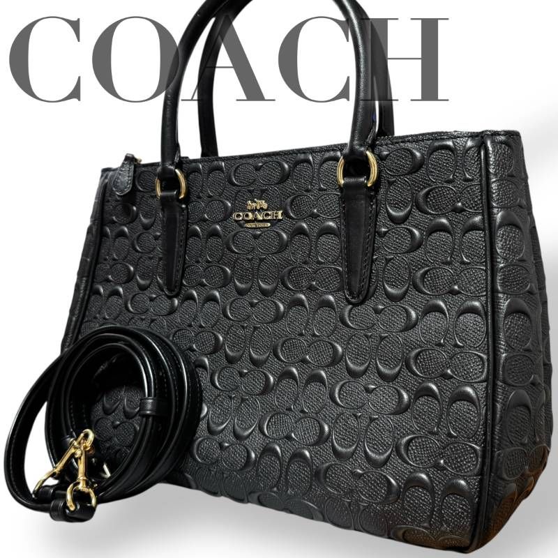 COACH ショルダーバッグ ブラック ゴールド金具 美品☆COACH コーチ☆ショルダーバッグ トートバッグ 2way