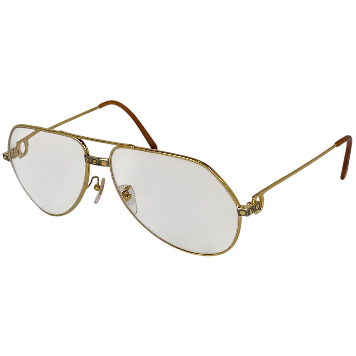 CARTIER カルティエ サントス 56□14 度入り 眼鏡 アイウェア メガネ メタル ゴールド レディース【中古】 在庫一掃】 カルティエ CARTIER サントス メガネ アイウェア 眼鏡