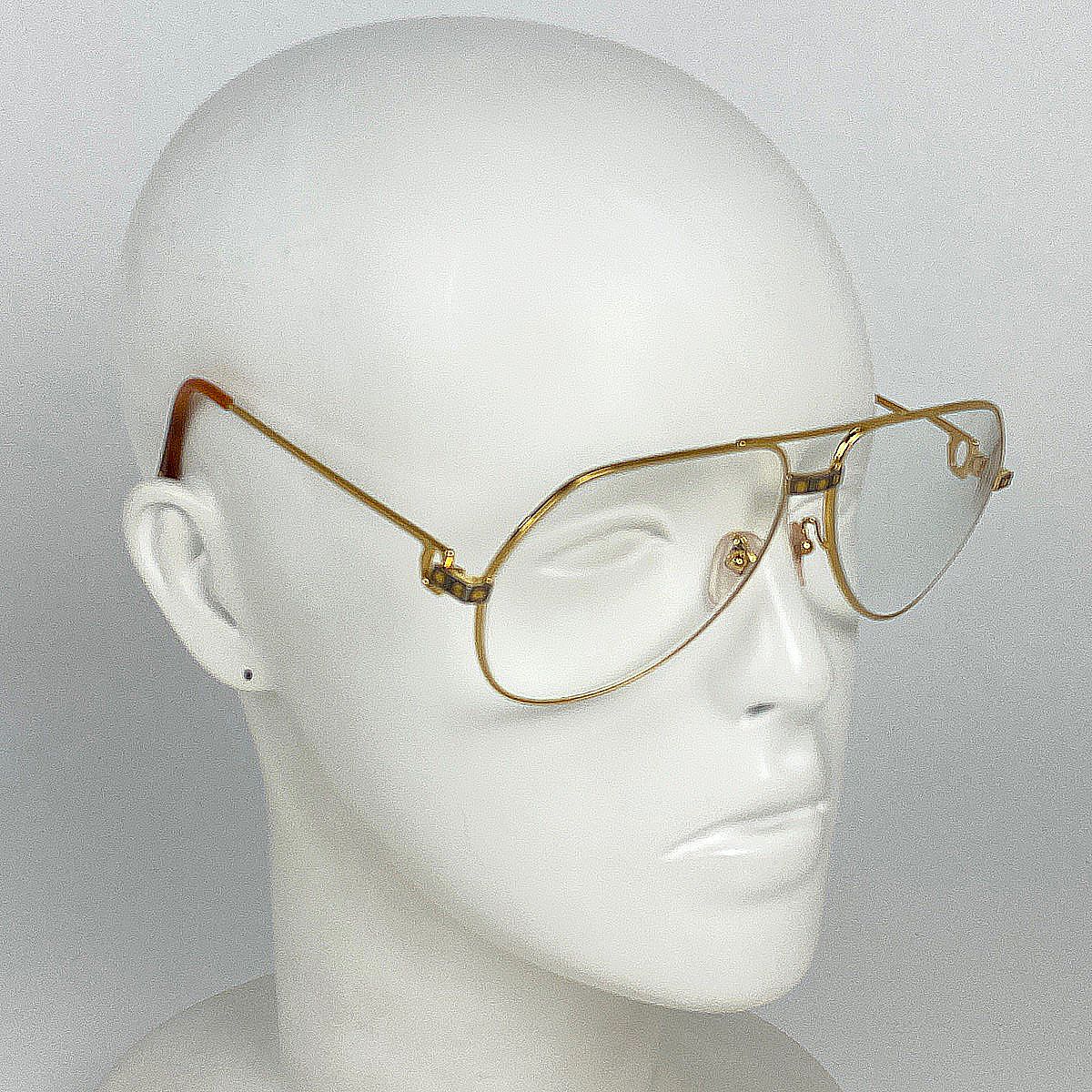 CARTIER カルティエ サントス 56□14 度入り 眼鏡 アイウェア メガネ メタル ゴールド レディース【中古】 在庫一掃】 カルティエ CARTIER サントス メガネ アイウェア 眼鏡