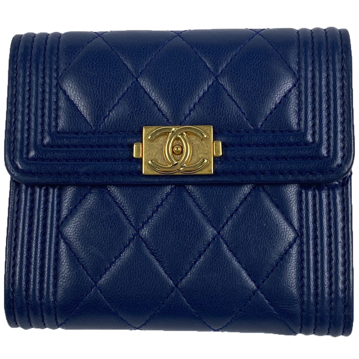 在庫一掃】 シャネル CHANEL ボーイシャネル 三つ折り財布 ミニ 