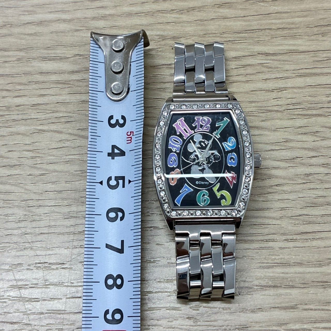 Y0317]ディズニー ミッキーマウス クオーツ 腕時計 ラインストーン 