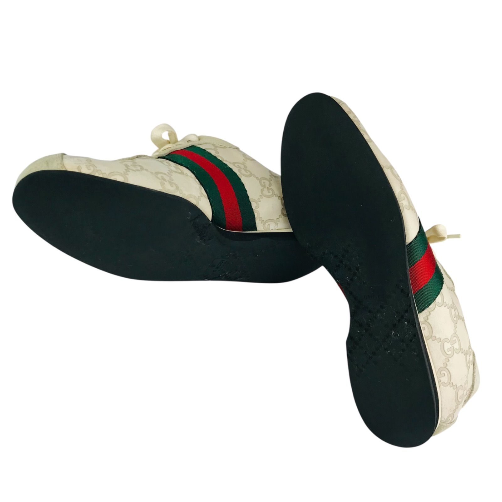 GUCCI☆グッチ・レディース レザー切替し エンボス加工GGモノグラム総 