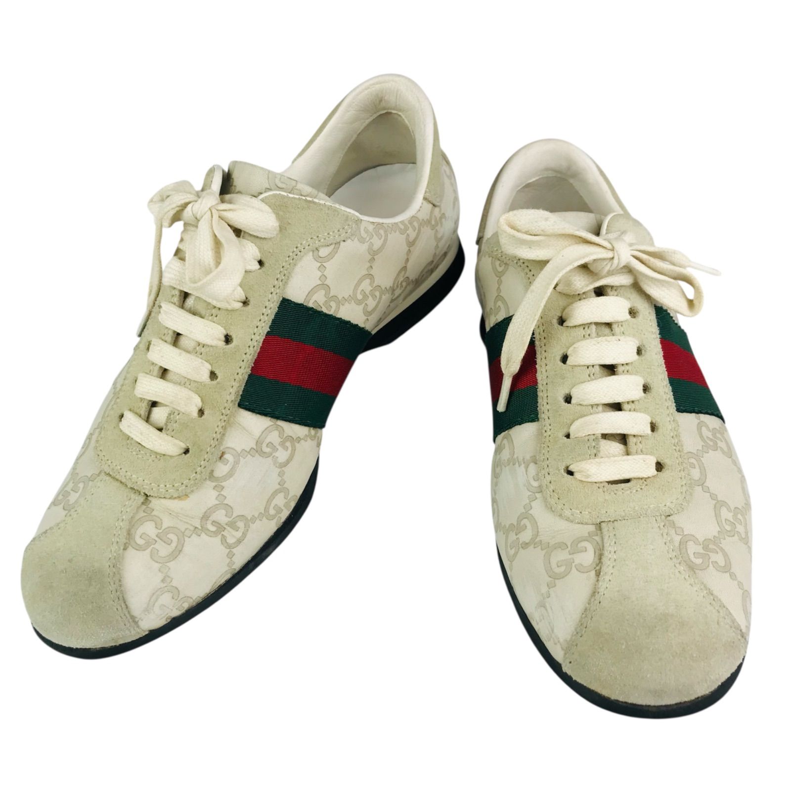 GUCCI☆グッチ・レディース レザー切替し エンボス加工GGモノグラム総 