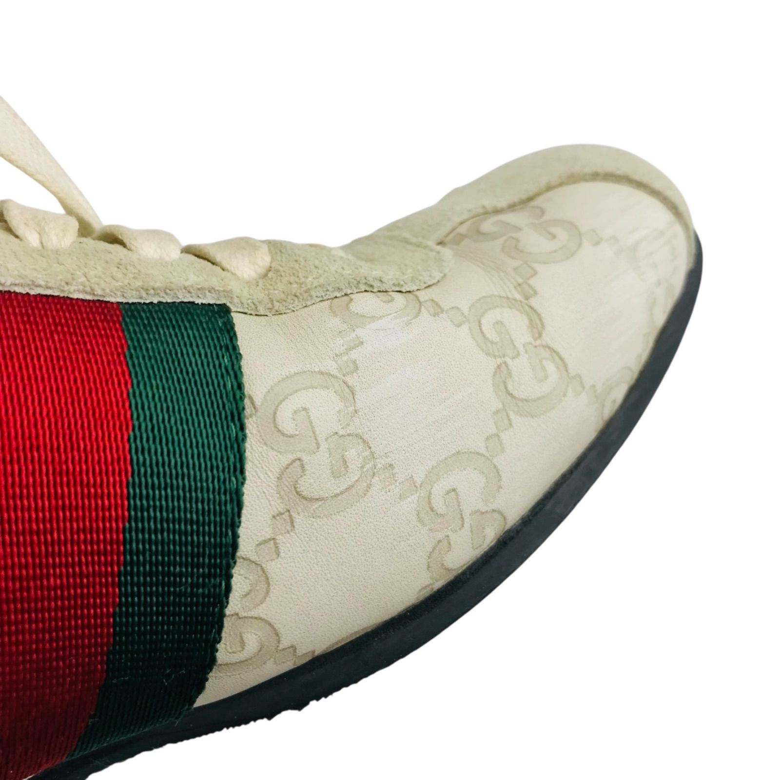 GUCCI☆グッチ・レディース レザー切替し エンボス加工GGモノグラム総 