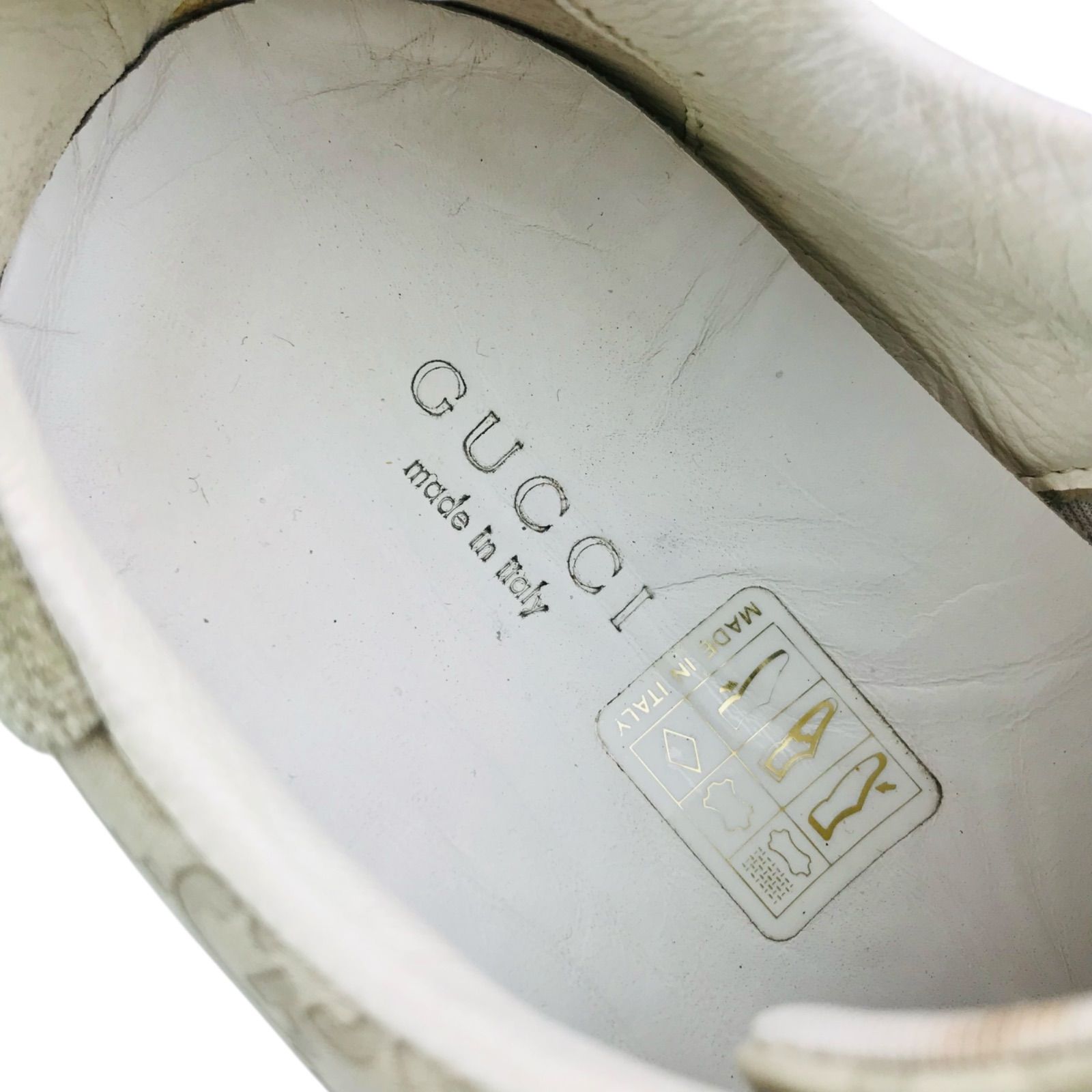 GUCCI☆グッチ・レディース レザー切替し エンボス加工GGモノグラム総 