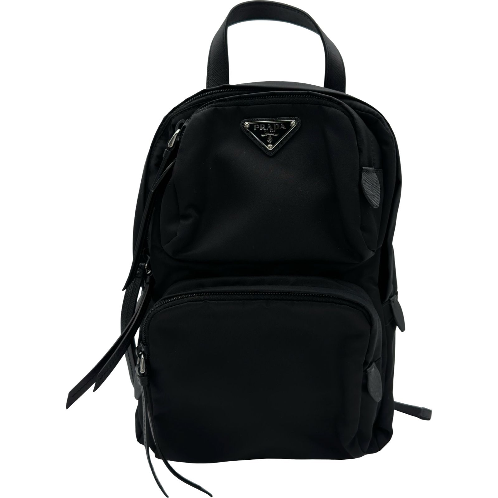プラダ PRADA ナイロンスリングバッグ 1BZ026 ブラック シルバー金具 ナイロン/サフィアーノレザー メンズ ボディバッグ