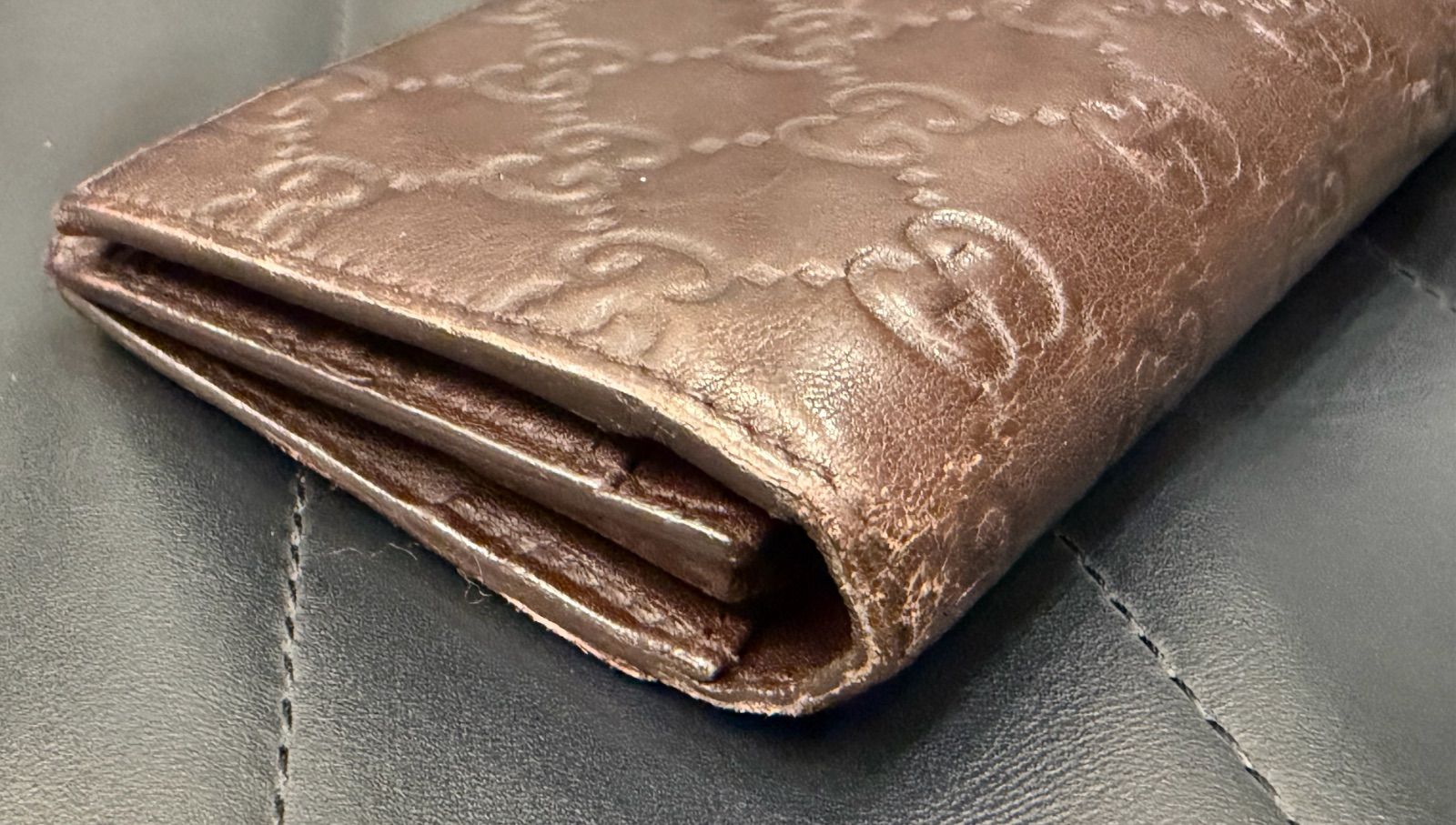 ☆NA05466 GUCCI グッチ グッチシマ レザー 二つ折り 長財布 146229 