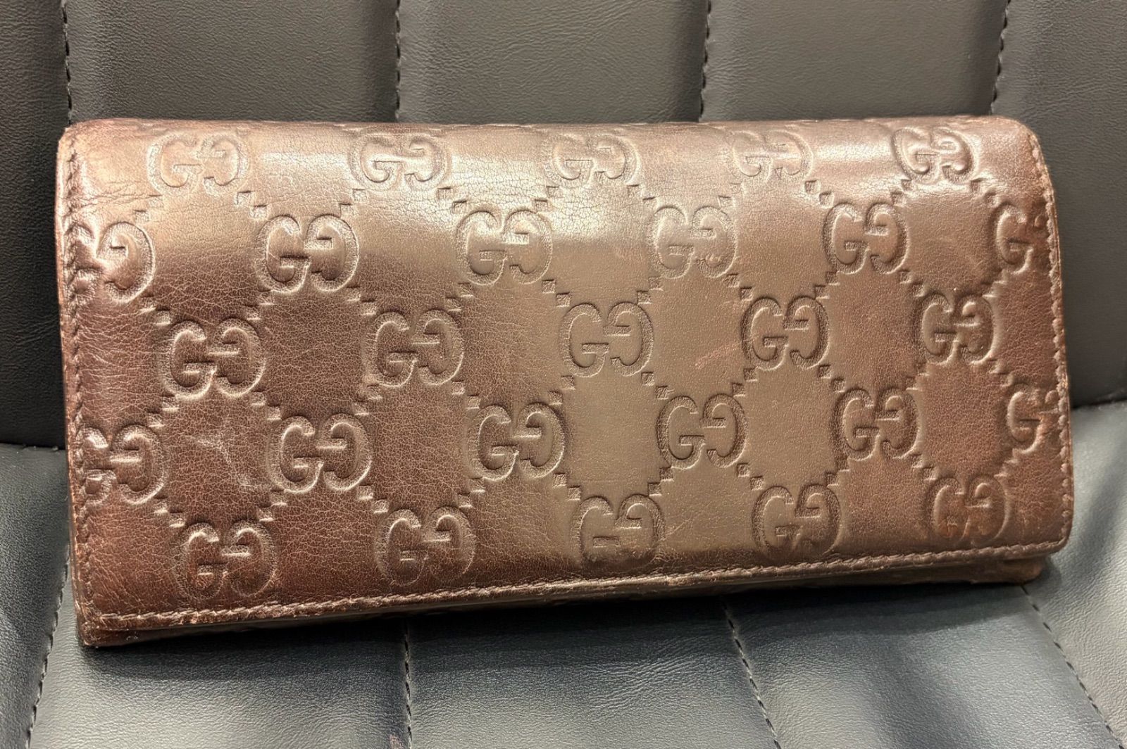 ☆NA05466 GUCCI グッチ グッチシマ レザー 二つ折り 長財布 146229 