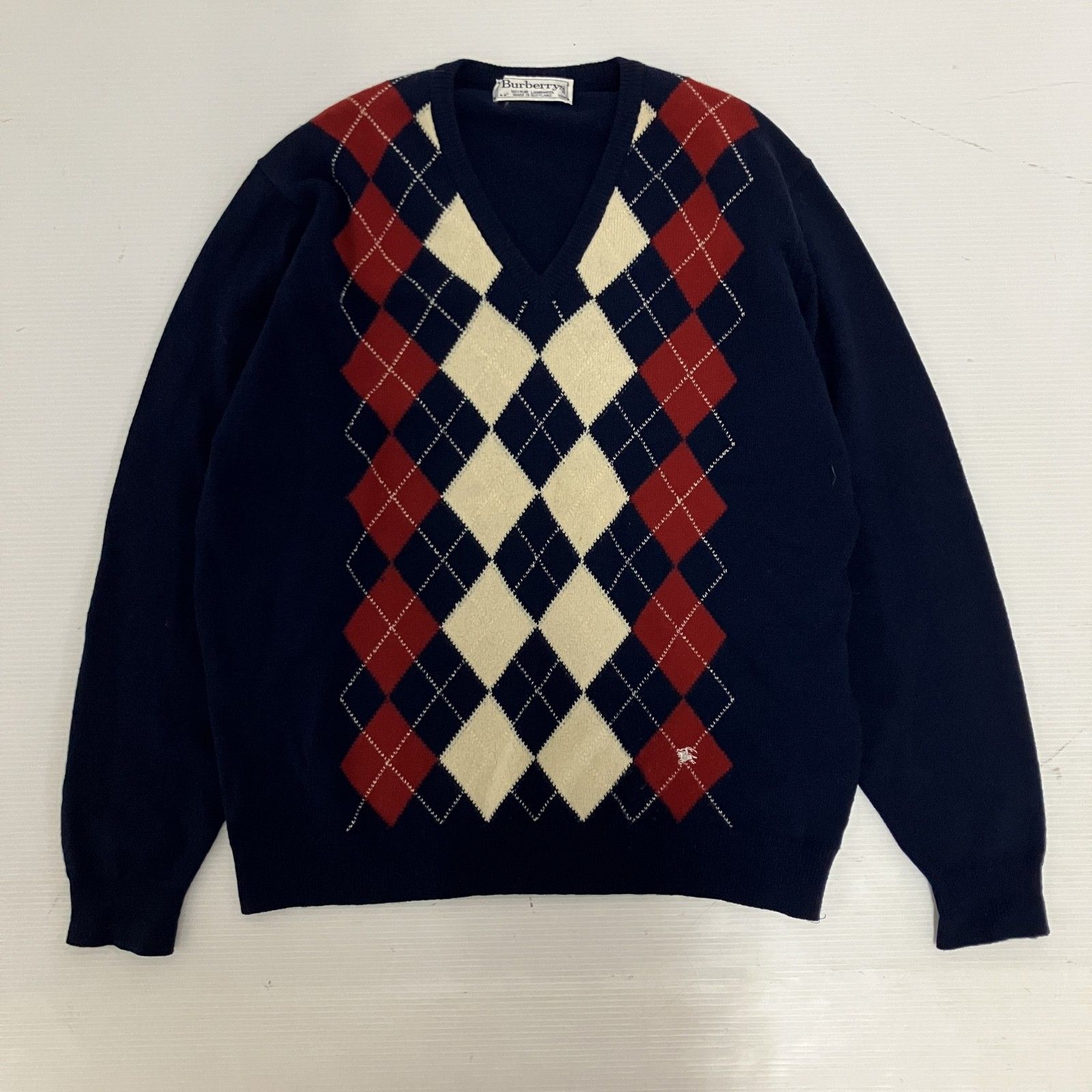 ◇ Burberrys バーバリーズ ニット ヴィンテージ アーガイル柄 Vネック