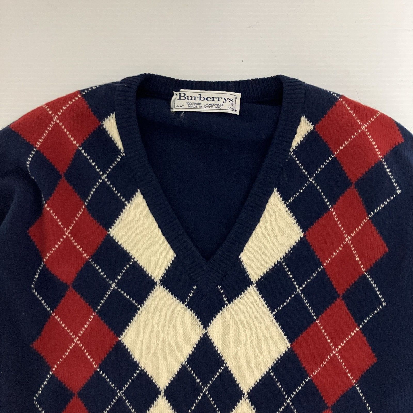 ◇ Burberrys バーバリーズ ニット ヴィンテージ アーガイル柄 Vネック