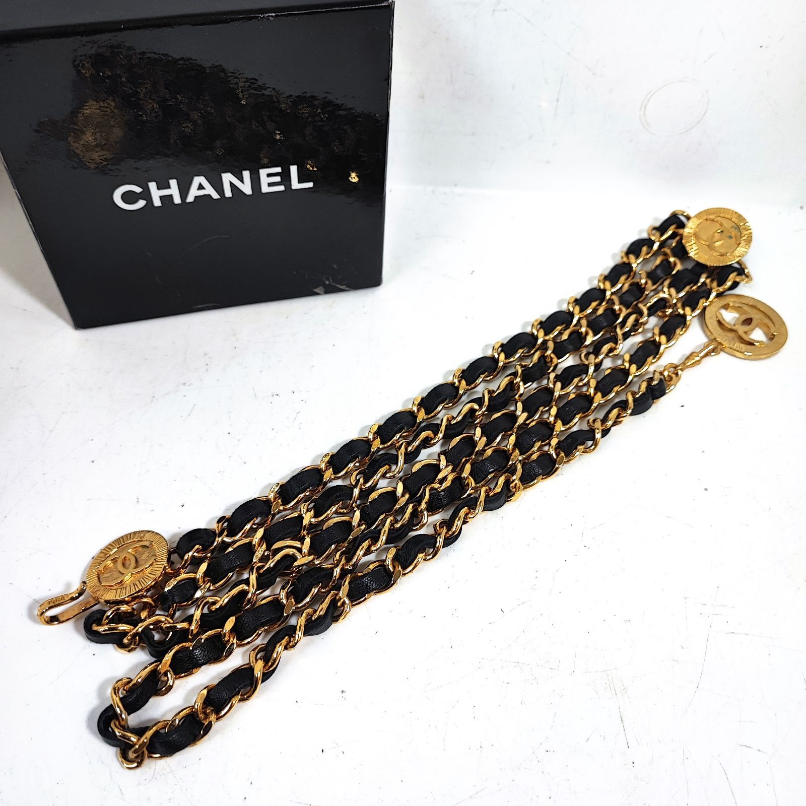 CHANEL シャネル GPゴールド 3連チェーンベルト 1984 ヴィンテージ