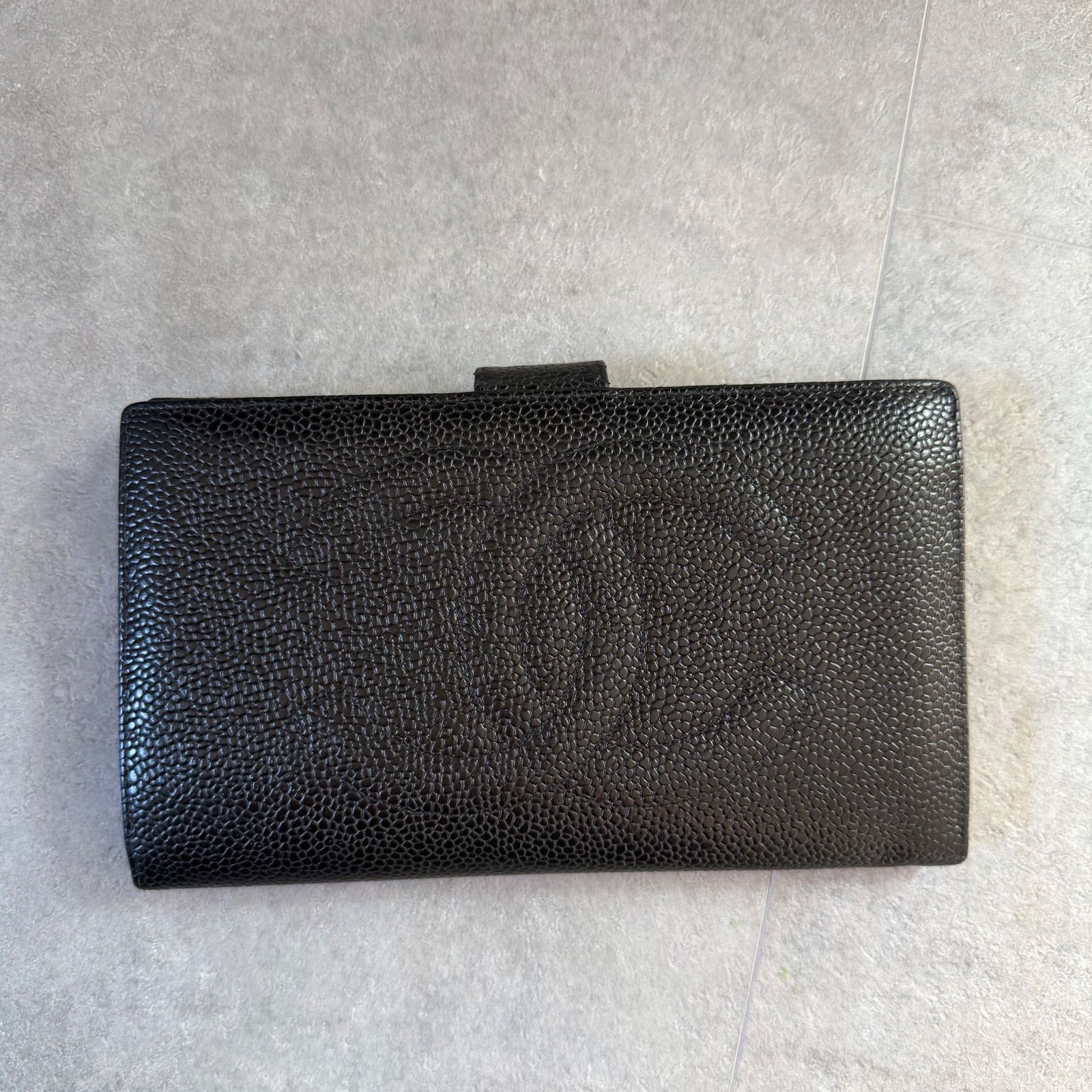 CHANEL シャネル キャビアスキン タイムレスCC がま口 二つ折り財布