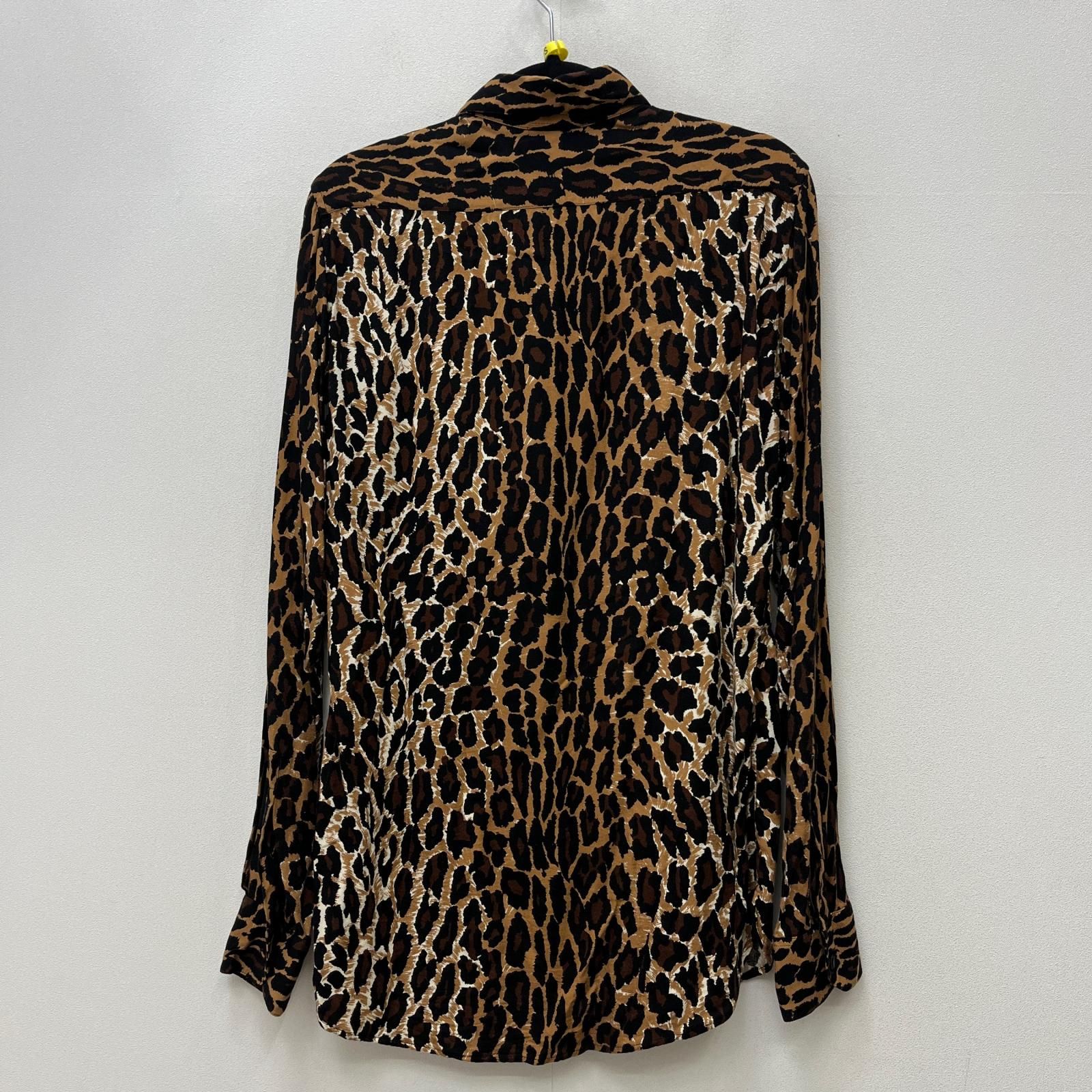 SAINT LAURENT ヒョウ柄 シルク混 長袖シャツ M 正規品 加古川店 
